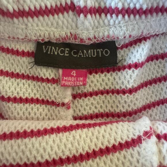 Vince Camuto Girls Skort Shorts Size 4 High Waisted Knit Pink Striped Feminine - Picture 3 of 4
